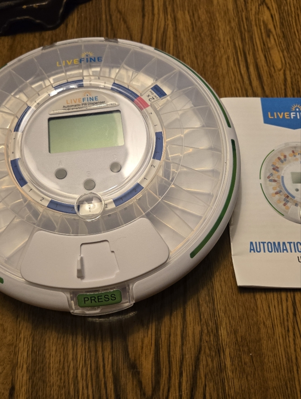 LiveFine Smart WiFi 28 Day Automatic Pill Dispenser with Lock & Alarm, Clear Lid